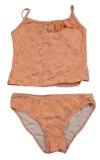 Oranžové tankini s leopardím vzorem E-Vie