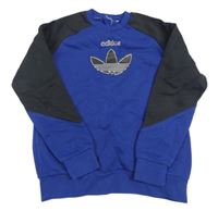 Tmavomodro-černá mikina s logem Adidas
