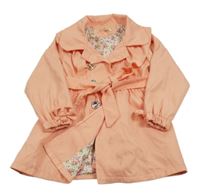 Lososový šusťákový jarní kabátek s opaskom