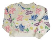 Smetanovo-farebná crop mikina s Bugsem a kamarády - Looney Tunes