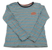 Sivo-modré pruhované tričko s nápisom C&A