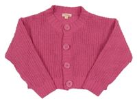 Ružový trblietavý crop prepínaci žinylkový sveter