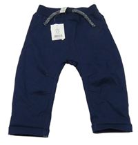 Nové - Tmavomodré kalhoty s úpletovým pasem George