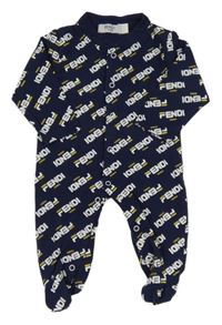 Tmavomodrý overal s nápisy 