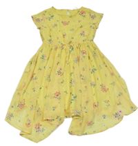 Žlté kvetované šifónové šaty H&M