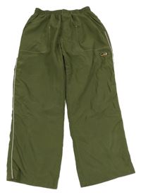 Khaki šušťákové 3/4 nohavice