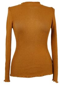 Dámsky oranžový trblietavý ľahký sveter Topshop