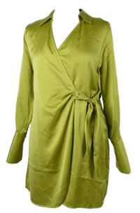 Dámská limetková zavinovací saténová tunika H&M