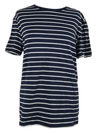 Pánské tmavomodro-bílé pruhované tričko River Island 