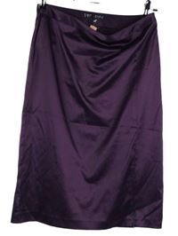 Dámska fialová saténová midi sukňa