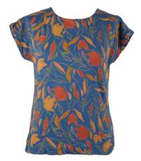 Dámské modré květované tričko Weird Fish 