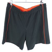 Pánske čierne šušťákové športové kraťasy s prúžkami Shamp
