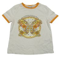 Bielo-oranžové tričko s obrázkom Matalan