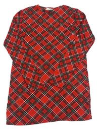 Červeno-čierno-zelené kárované šaty H&M