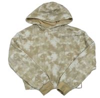 Béžovo-biela crop mikina s kapucňou H&M