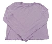 Fialové rebrované crop tričko H&M