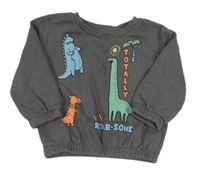 Sivá mikina s dinosaurami Primark