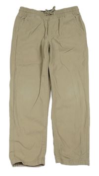 Béžové plátěné slim kalhoty Denim