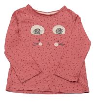 Růžové puntíkaté triko s myškou F&F