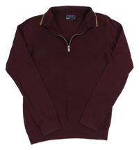 Mahagonový svetr s límečkem Next