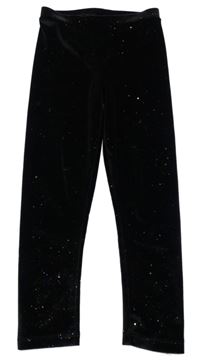 Černé třpytivé sametové legíny Matalan