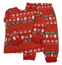 Červené vzorované pyžama s medveďmi Dopodopo