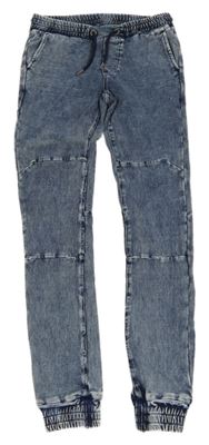 Modro-biele melírované teplákové cuff rifle