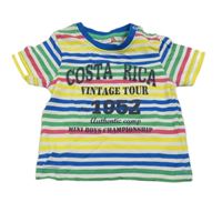 Farebné pruhované tričko s nápisom Berti