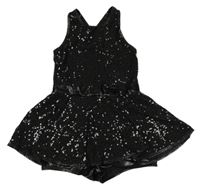 Čierna sukňa so všitými kraťasy a flitrami iEfiel