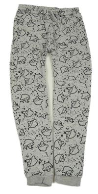 Sivé melírované vzorované tepláky George