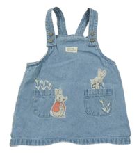 Modré rifľové šaty s králíčkem Petrem George