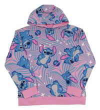 Růžovo-modrá mikina se Stitchem a kapucí Primark