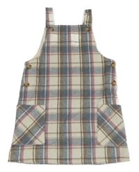 Modro-ružové vlnené kockované šaty Primark