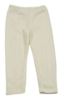 Biele pletené legíny Shein