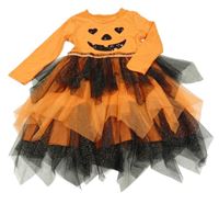 Oranžové šaty s tylovou sukní - tekvica Primark