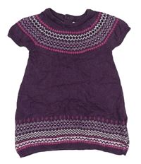 Fialové pletené šaty so vzorom H&M