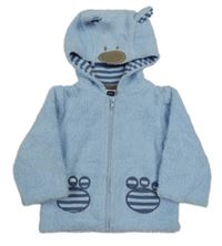 Svetlomodrá chlpatá prepínaci mikina s kapucňou zn. M&Co.