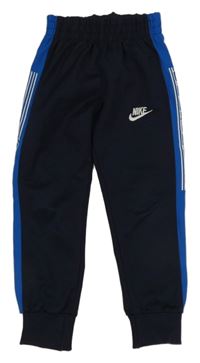 Tmavomodr-modré sportovní tepláky s pruhy Nike 