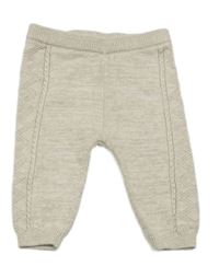 Svetlobéžové pletené tepláky s 3D vzorom Next