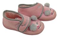 Růžovo-šedé zateplené bačkory s příšerkou vel. 28