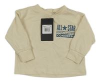 Nové - béžové triko s nápisem Converse