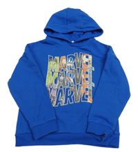 Cobaltovoě modrá mikina s logy s Avengers a kapucňou PRIMARK