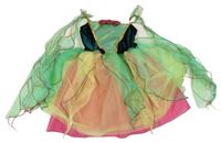 Kostým - Tmavozeleno-mátovo-růžové šaty 