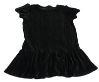 Čierne zamatové rebrované šaty George