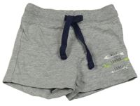 Sivé bavlnené kraťasy s nápisy ašípy Lupilu