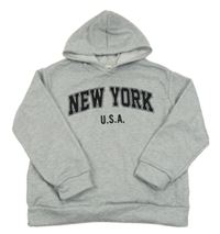 Sivá mikina s nápisom a kapucňou SHEIN