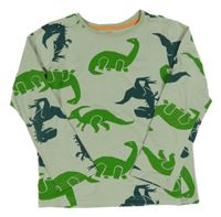 Svetlozelené pyžamové tričko s dinosaurami WE
