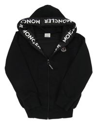 Černá propínací mikina s kapucí Moncler