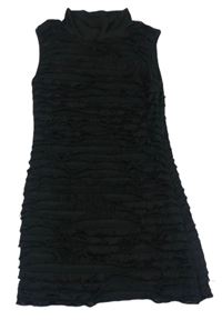 Čierne šaty s volánikmi C&A