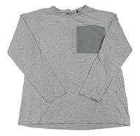 Sivé melírované tričko s nápisom Blue Seven